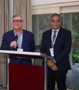 Alessandro Dotti, Group CEO of Zonair3D, and Royden Correa, CEO of Zonair3D Projects India, at a clean-air discussion in New Delhi.