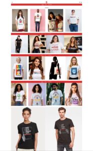 Close-up of Somy Ali’s latest T-shirt collection with calming earthy tones.