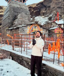 Sanjay Gagnani during his spiritual journey to Kedarnath, reflecting on faith, divine timing, and his connection with Lord Shiva.