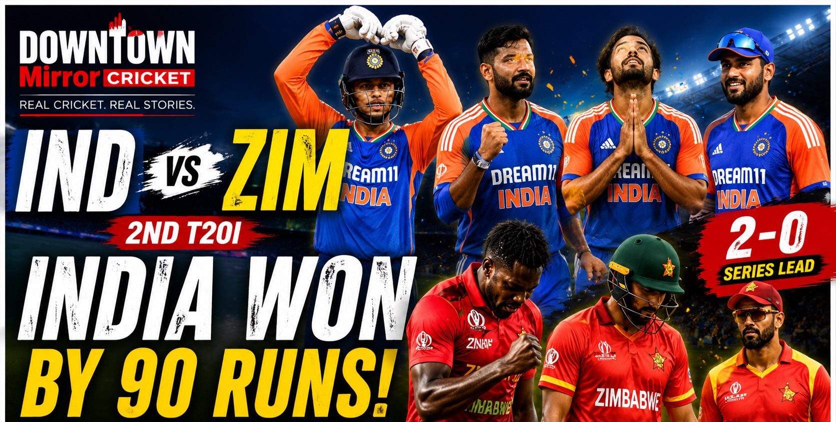 IND vs ZIM 2nd T20- India Thrash Zimbabwe By 90 Runs, Take 2-0 Series Lead