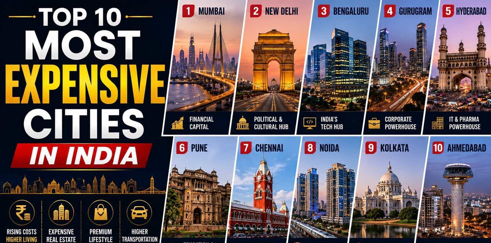 Top 10 Most Expensive Cities In India- Costliest Places To Live